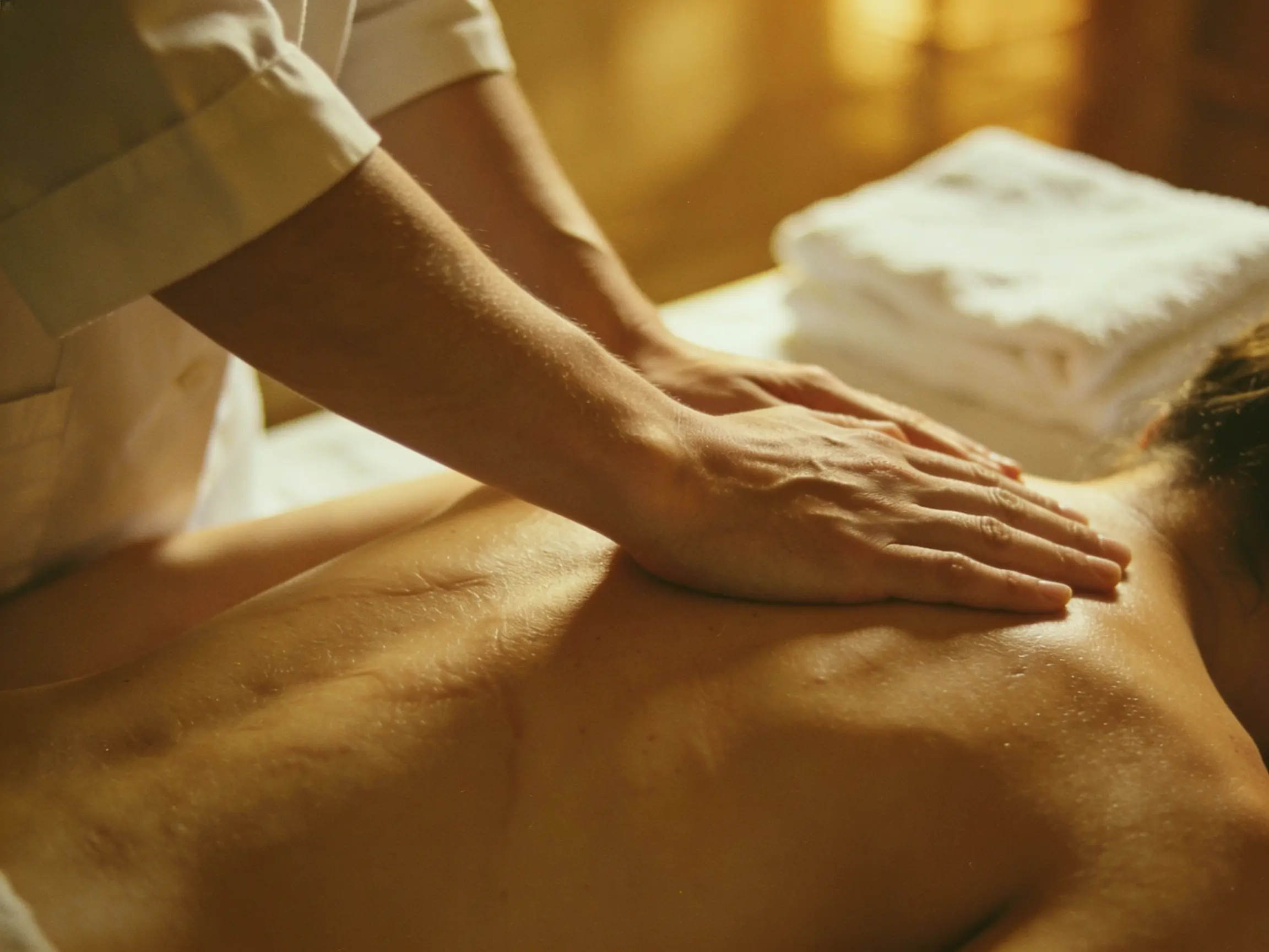 Warm professional massage care