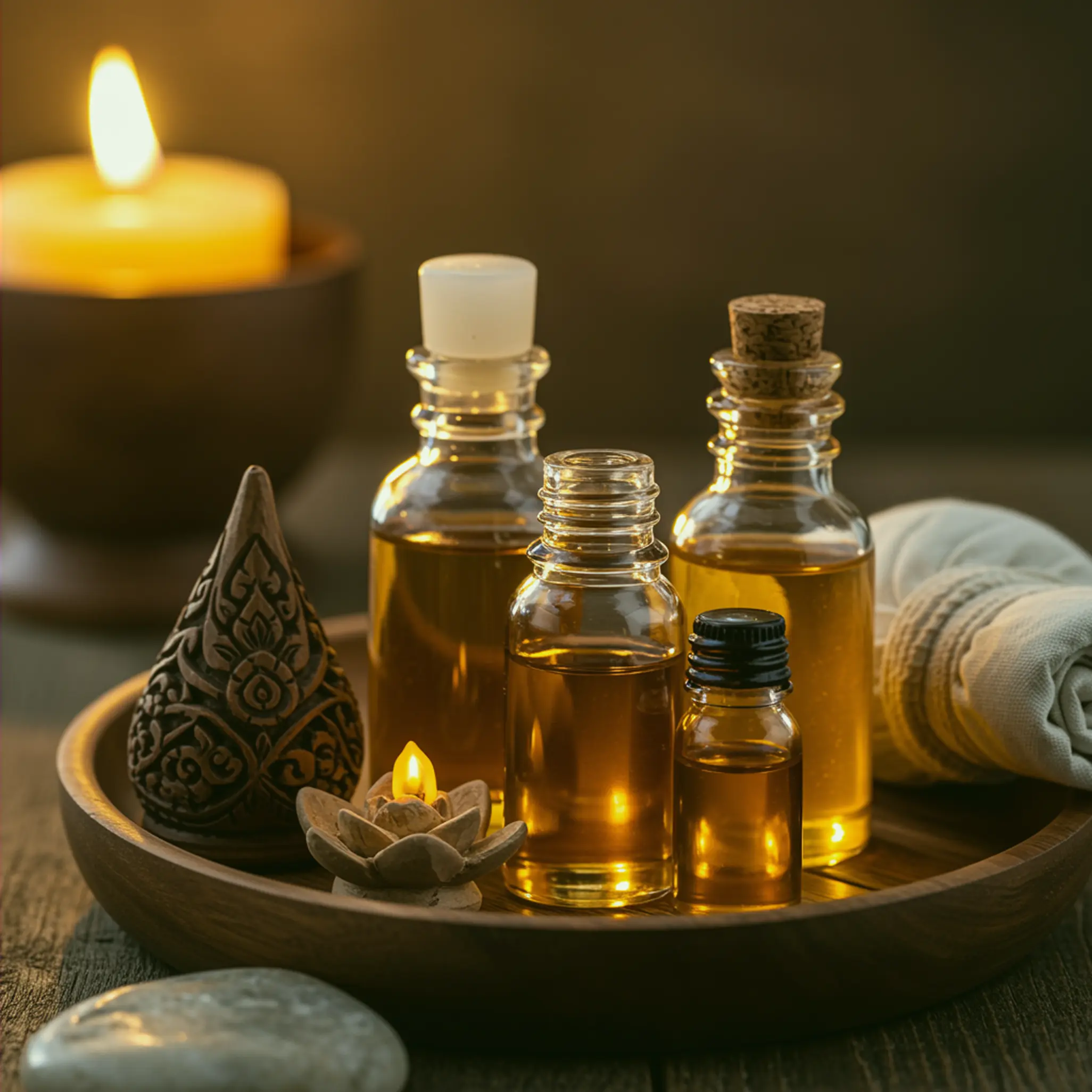 Massage oil and Thai-inspired details